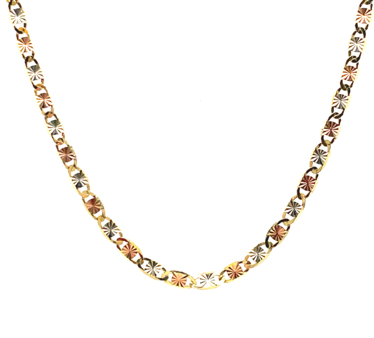 14K YG 3-Tone Solid Valentino
