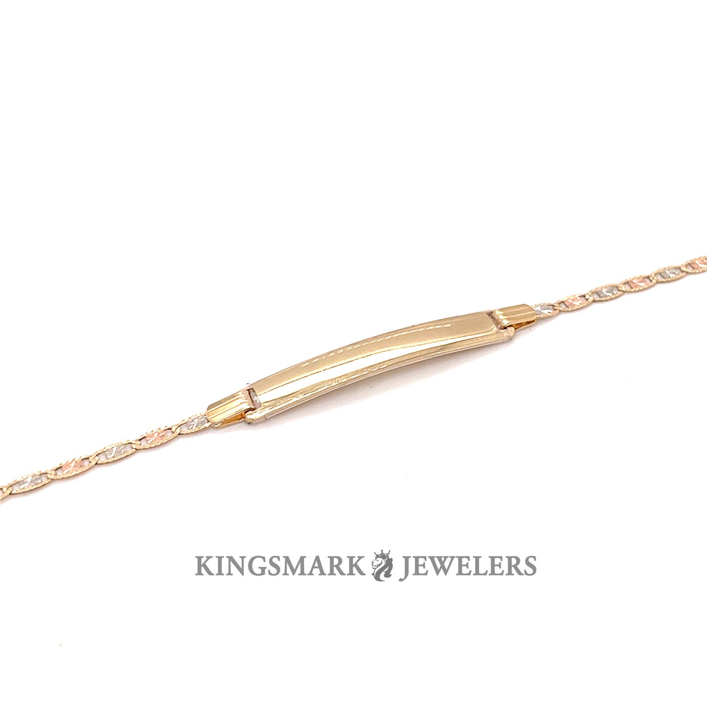 10K Yellow Gold Semi-Solid Valentino ID Bracelet 3mm 7"