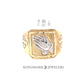 10K Yellow Gold Mens Ring 2-Tone Praying Hands