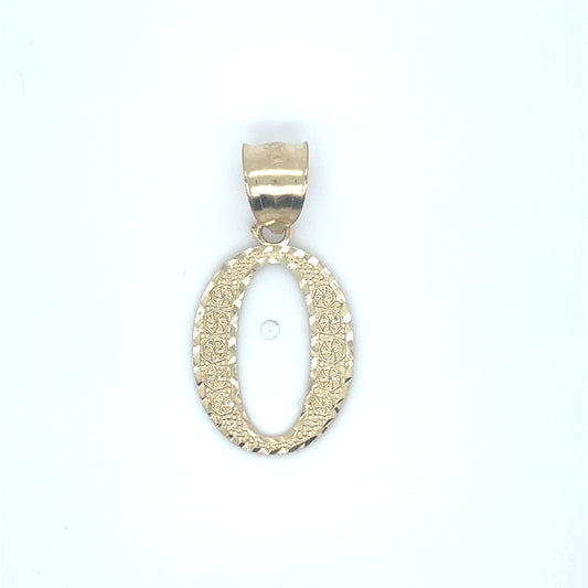 10K Yellow Gold Initial Charm Big Letter "E"