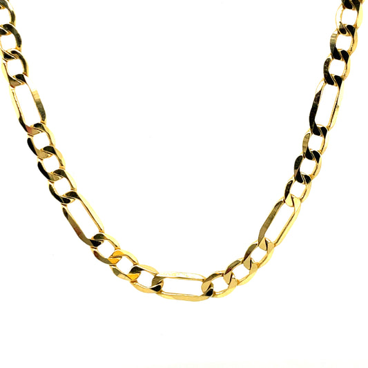 14K Yellow Gold Figaro 4.5mm 20"